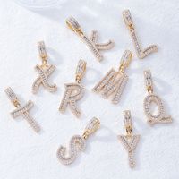 Simple Style Letter Copper Plating Inlay Moissanite Zircon Gold Plated Women's Necklace Pendant main image 1
