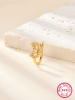 1 Piece Simple Style Moon Plating Inlay Sterling Silver Zircon 18k Gold Plated Ear Cuffs main image 2
