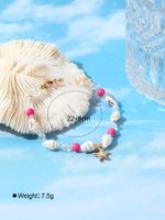Beach Starfish Conch Alloy Turquoise Glass Beaded Women's Bracelets sku image 3