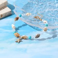 Beach Starfish Conch Alloy Turquoise Glass Beaded Women's Bracelets sku image 2