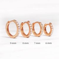 Fashion Round Brass Inlay Zircon Hoop Earrings 1 Pair sku image 75