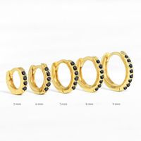 Fashion Round Brass Inlay Zircon Hoop Earrings 1 Pair sku image 45