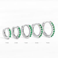 Fashion Round Brass Inlay Zircon Hoop Earrings 1 Pair sku image 43