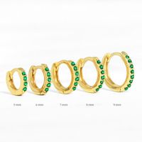 Fashion Round Brass Inlay Zircon Hoop Earrings 1 Pair sku image 41