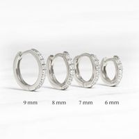 Fashion Round Brass Inlay Zircon Hoop Earrings 1 Pair sku image 39