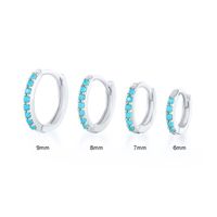 Fashion Round Brass Inlay Zircon Hoop Earrings 1 Pair sku image 50