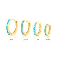 Fashion Round Brass Inlay Zircon Hoop Earrings 1 Pair sku image 52