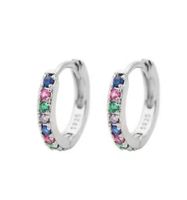 Fashion Round Brass Inlay Zircon Hoop Earrings 1 Pair sku image 70