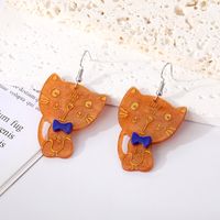 1 Pair Cute Cat Arylic Resin Drop Earrings sku image 1