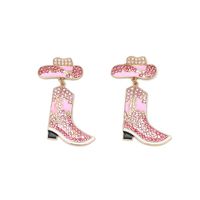 1 Pair Cowboy Style Hat Boots Inlay Alloy Artificial Rhinestones Artificial Pearls Drop Earrings main image 2