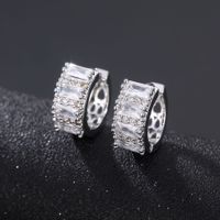 1 Pair Elegant Glam Rectangle Plating Inlay Copper Zircon Gold Plated Silver Plated Earrings main image 5