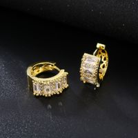 1 Pair Elegant Glam Rectangle Plating Inlay Copper Zircon Gold Plated Silver Plated Earrings main image 1