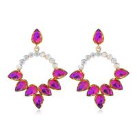 1 Pair Glam Geometric Inlay Alloy Glass Drop Earrings main image 2