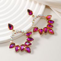 1 Pair Glam Geometric Inlay Alloy Glass Drop Earrings main image 5