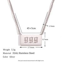 Simple Style Classic Style Number Stainless Steel Necklace sku image 6