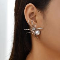 1 Pair Ig Style Cool Style Spider Plating Inlay Alloy Pearl Ear Studs main image 5