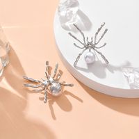1 Pair Ig Style Cool Style Spider Plating Inlay Alloy Pearl Ear Studs main image 4