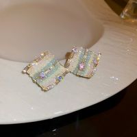 Fashion Heart Shape Flower Butterfly Alloy Inlay Artificial Crystal Zircon Earrings sku image 78