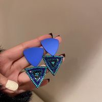 Fashion Heart Shape Flower Butterfly Alloy Inlay Artificial Crystal Zircon Earrings sku image 18