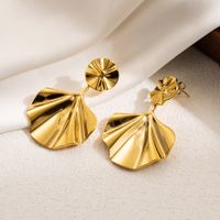 1 Pair Ig Style Leaves Flower Ginkgo Leaf Plating Stainless Steel Drop Earrings main image 2