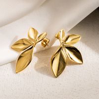 1 Pair Ig Style Leaves Flower Ginkgo Leaf Plating Stainless Steel Drop Earrings main image 5