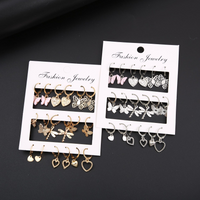 1 Set Elegant Heart Shape Butterfly Inlay Arylic Alloy Resin Artificial Gemstones Artificial Diamond Gold Plated Silver Plated Drop Earrings main image 6