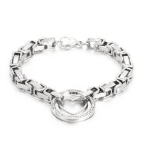 Titanium Steel 18K Gold Plated Elegant Plating Inlay Round Heart Shape Artificial Diamond Bracelets Necklace sku image 1