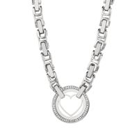 Titanium Steel 18K Gold Plated Elegant Plating Inlay Round Heart Shape Artificial Diamond Bracelets Necklace sku image 2