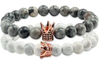Natural Stone Fashion Animal Bracelet  (white Pine + Gray) Nhyl0204-white-pine-gray sku image 10