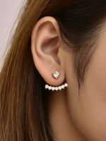 1 Pair Casual Sweet Simple Style Heart Shape Butterfly Inlay Alloy Artificial Pearls Glass Gold Plated Silver Plated Ear Studs main image 7