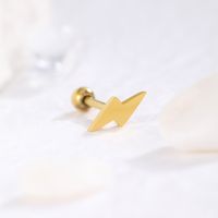 1 Piece Simple Style Commute Lightning Plating Stainless Steel Ear Studs main image 1