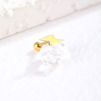 1 Piece Simple Style Commute Lightning Plating Stainless Steel Ear Studs main image 6