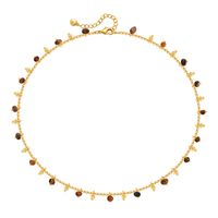 Ethnic Style Solid Color Artificial Crystal Copper Plating Chain Necklace sku image 4