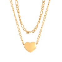 Stainless Steel Titanium Steel 18K Gold Plated Modern Style Plating Heart Shape Layered Necklaces sku image 2