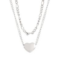 Stainless Steel Titanium Steel 18K Gold Plated Modern Style Plating Heart Shape Layered Necklaces sku image 1