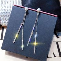 1 Pair Elegant Shiny Tassel Plating Inlay Alloy Artificial Diamond Drop Earrings main image 1