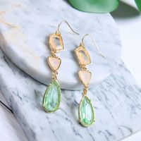 1 Pair Elegant Water Droplets Inlay Alloy Artificial Gemstones Drop Earrings main image 1
