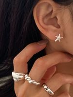 1 Pair Simple Style Starfish Plating Sterling Silver Ear Studs main image 1
