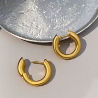 1 Pair Streetwear Solid Color Plating Copper Hoop Earrings main image 4
