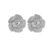 1 Pair Elegant Lady Streetwear Flower Rhinestone Ear Studs main image 3