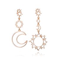 1 Pair Simple Style Star Moon Plating Inlay Alloy Artificial Gemstones Drop Earrings main image 3