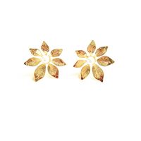 1 Pair Classic Style Flower Plating Inlay Metal Artificial Gemstones Ear Studs main image 2