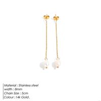 1 Pair Elegant Simple Style Geometric Plating Artificial Pearl Artificial Pearls 14K Gold Plated Rose Gold Plated Drop Earrings sku image 2