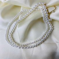 Elegant Round Stainless Steel Imitation Pearl Beaded Plating Women's Necklace main image 4