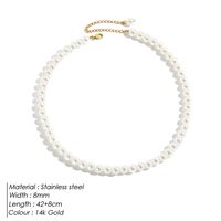 Elegant Round Stainless Steel Imitation Pearl Beaded Plating Women's Necklace sku image 2