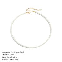 Elegant Round Stainless Steel Imitation Pearl Beaded Plating Women's Necklace sku image 3