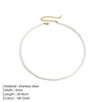 Elegant Round Stainless Steel Imitation Pearl Beaded Plating Women's Necklace sku image 4
