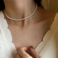 Elegant Round Stainless Steel Imitation Pearl Beaded Plating Necklace main image 5