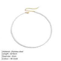 Elegant Round Stainless Steel Imitation Pearl Beaded Plating Necklace main image 4