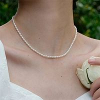 Elegant Round Stainless Steel Imitation Pearl Beaded Plating Necklace main image 3